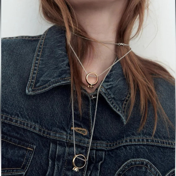 ZARA JEWEL WEDDING BAND NECKLACE - Picture 1 of 10
